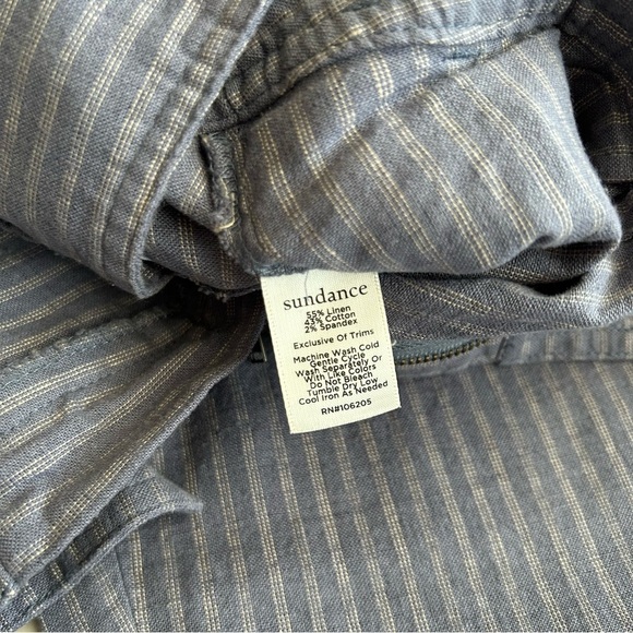 NWOT Sundance Women’s Blue Gray Striped Pleated Amelia Trouser Pants Size 6P - Picture 8 of 11